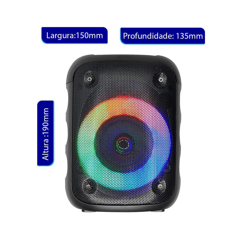 Caixa de som Bluetooth LED RGB TWS Estéreo Sem Fio 10W - MimoHouse