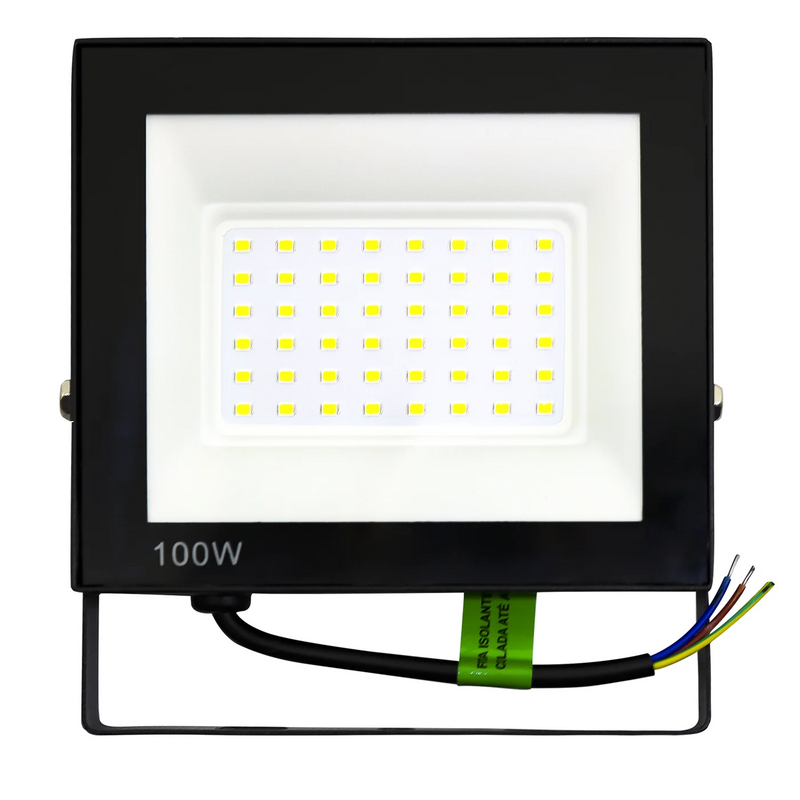 Refletor LED 100W Bivolt Impermeável Luz Branca Forte - MimoHouse