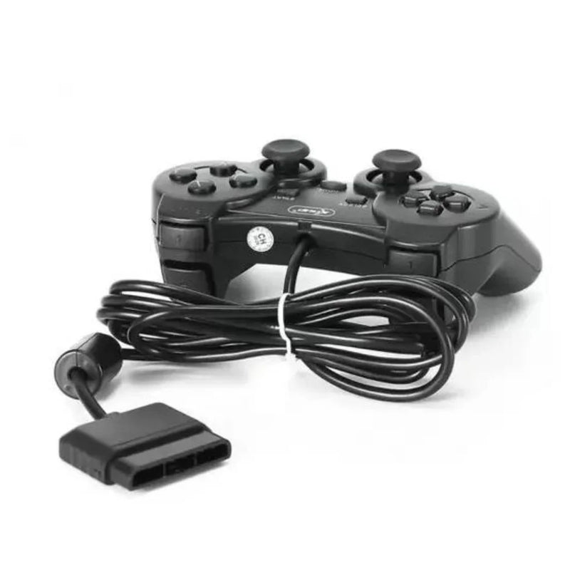 Controle para PS2 Com Fio Cor Preto - MimoHouse