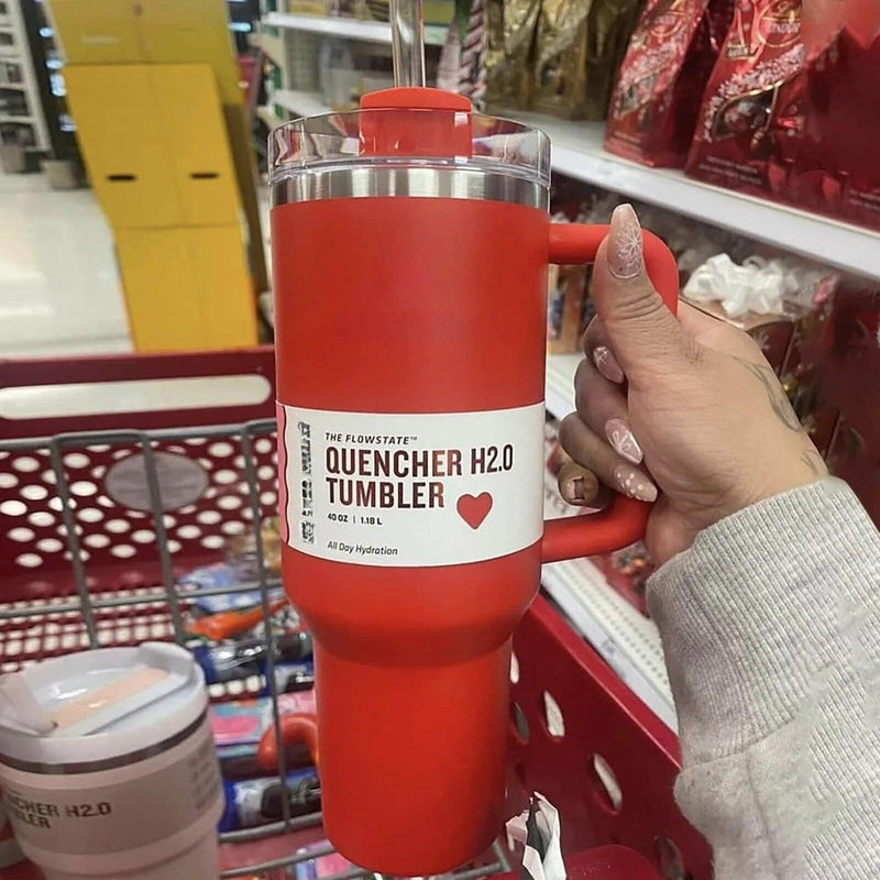 Copo Termico Stanley Quencher de Aço Inoxidável com Alça e Canudo 1,1 L - MimoHouse