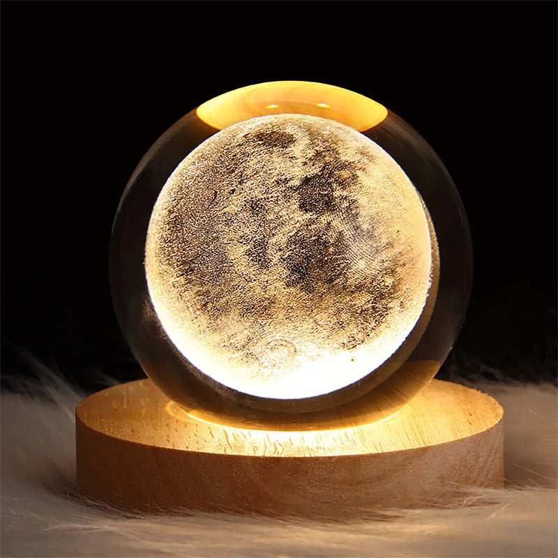 Bola de Cristal Luz Noturna Galáxia/Astronauta/Lua - MimoHouse