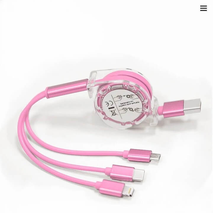 Cabo de Carregamento Micro USB Retrátil 3 em 1 - MimoHouse
