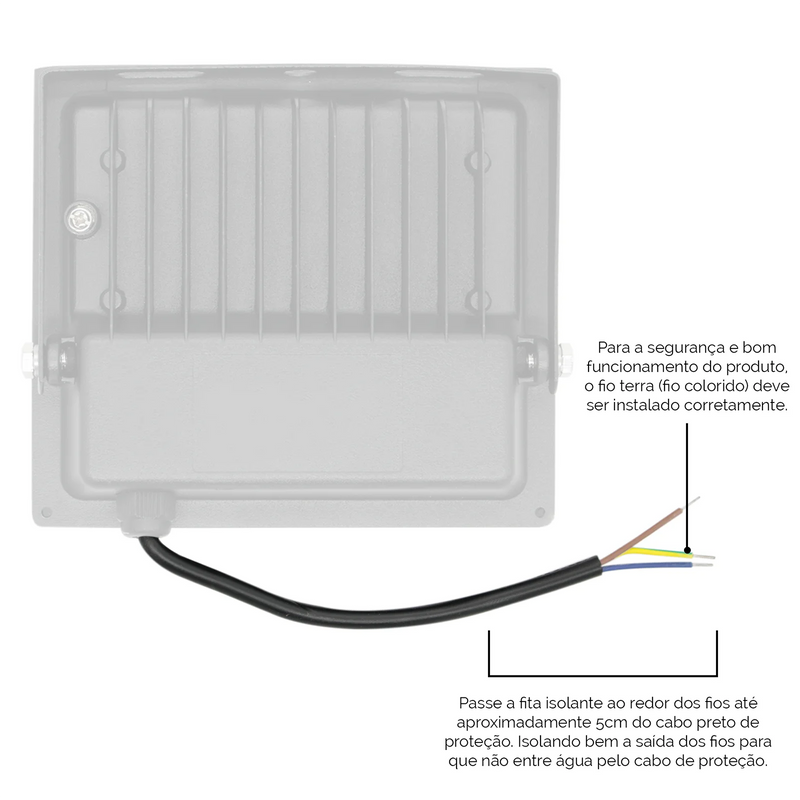 Refletor LED 100W Bivolt Impermeável Luz Branca Forte - MimoHouse